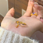 Ensemble de bagues empilables en cristal céleste | Bagues étoiles et pierres précieuses