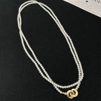 Collier long à plusieurs rangs de perles | 2 styles de fermoir disponibles 