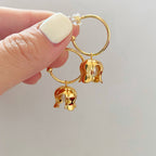 Boucles d'oreilles créoles en perles de muguet | Or et argent