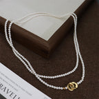 Collier long à plusieurs rangs de perles | 2 styles de fermoir disponibles 