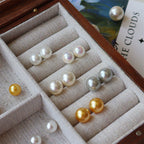 Boucles d'oreilles puces classiques en perles | Tige en argent sterling 925