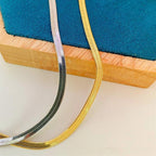 Collier classique à chevrons en maille serpent | Acier titane étanche 