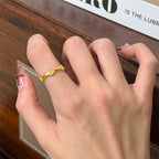 Vintage Baroque Filigree & Bamboo Gold Ring Set