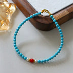 Ensemble de bracelets empilables en pierres naturelles éclatantes | Turquoise et jaune 