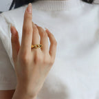 Vintage Gold Twisted Chain Link Ring | Adjustable