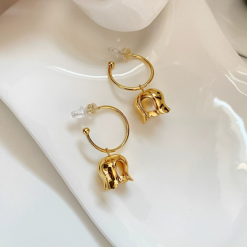 Boucles d'oreilles créoles en perles de muguet | Or et argent