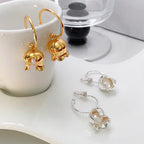 Boucles d'oreilles créoles en perles de muguet | Or et argent