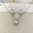 Parure de bijoux classique en perles et cristaux | Collier et boucles d'oreilles 