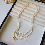 Collier long à plusieurs rangs de perles | 2 styles de fermoir disponibles 