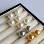 Boucles d'oreilles puces classiques en perles | Tige en argent sterling 925